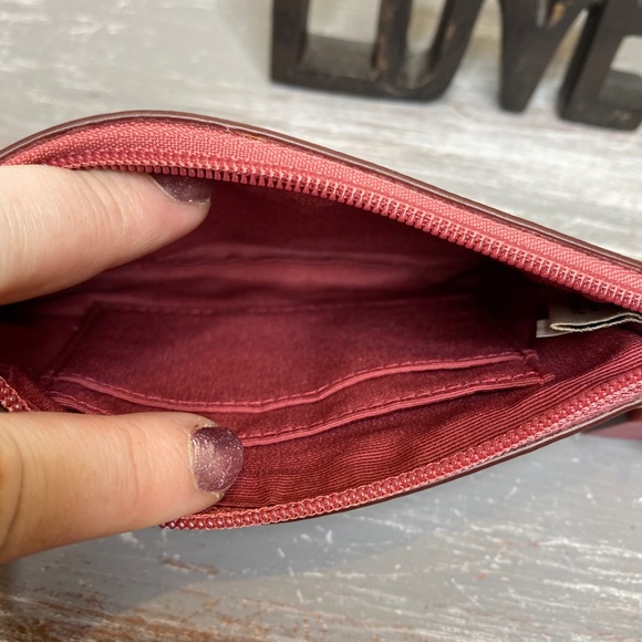 Coach Mauve pink zipper wristlet change purse wrist strap - Picture 6 of 8